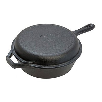 2020 hot sale 2 in 1Practical Cookware Set Cast Iron Frying Pan With Two Curved Handles